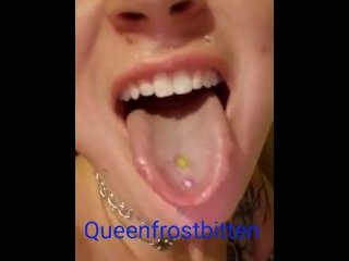 solo female, fat tongue, fetish, blowjob