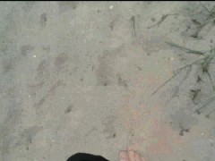 Spaziergang in Nylon am Strand ** Urlaub Wangerland **