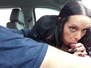 Big Titty MILF Sucks Cock in a Parking Lot