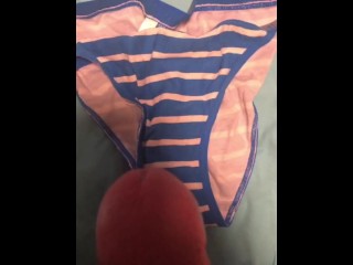 Cum on wife’s sexy VS bikini panties