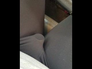 Driving Around, Vibrator in Leggings, getting Off!
