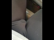 Preview 2 of Driving around, vibrator in leggings, getting off!