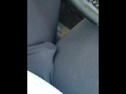 Preview 3 of Driving around, vibrator in leggings, getting off!