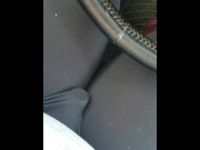 Preview 4 of Driving around, vibrator in leggings, getting off!
