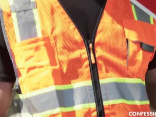 Big Tit Blonde Gets Deepthroated and Plowed by A Construction Worker screenshot number 1