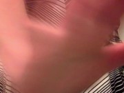 Preview 1 of BBW in slutty dress exposes busted anal ring and shakes her decorated tits