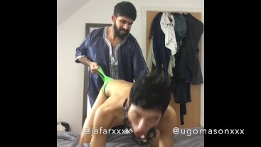 Jafar gagging Ugo Mason under his Jubba | Modelhub.com