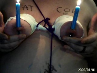 Candle Tits - BDSM (Part 2) Fat Cow BBW Serves As Human Candle Holder