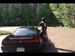 Video Hanna Orio on a photo-shoot. Natural boobs & sport cars.