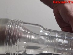 Transparent Fleshlight training for stamina improvement & cum control 1a.