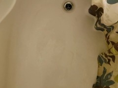 Guy Pees in the Shower while still in Chastity