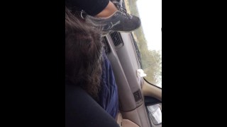 IN THE CAR BBW ATE AND FUCKED HIS FINGER