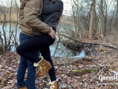 Video Small tits teen creampie at park, risky public outdoor sex almost caught—4K