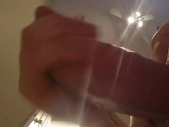 Moaning and Stroking Huge Dick