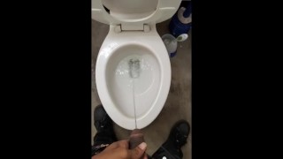 Pissing at work with the door open