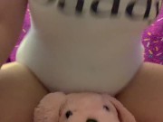 Preview 3 of Curvy girl Pillow Humps and Fucks her Toy until she Cums