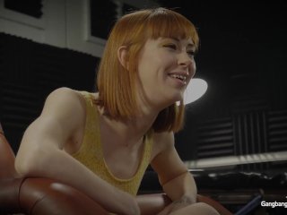 Skinny red head gets fuckedby the_cocksmen