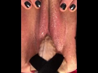dildo, masturbation, solo female, cum in pussy