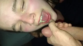 Hot girl begs for facial