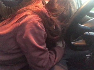 RISKY: Horny asian teen slut sucks BWC while car driving & rides forCreampie in_Public Park