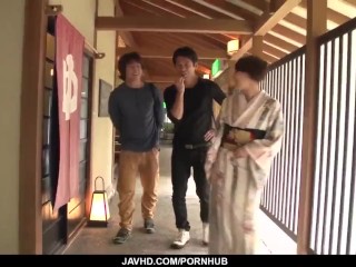 Aoi Mizuno deals two cocks in Asian threesome - More at javhd net