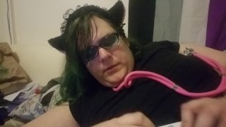 Smoking Fetish Trashy Goth Transgender Plus Pink Medical Role Play