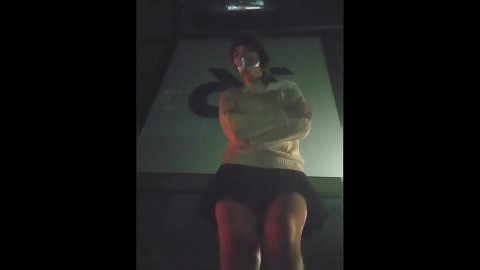 Tape Gagged in Public 1 - Bus Stop Upskirt (wind lifts skirt @2:10)