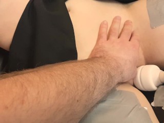 The girl was tied to a chair_and brought to a squirt