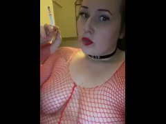 Sexy Smoking Fetish Model Topless Smoking 