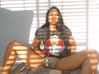Sexy Gamer Touches her Tight Pussy till Orgasm
