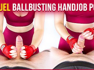 ball busting, boxing, femdom ballbusting, point of view