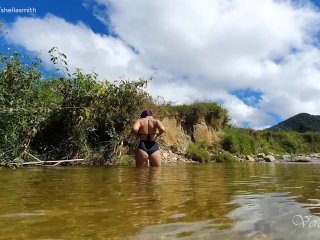 Public bath in a beautiful river, fall for this nymph ♥