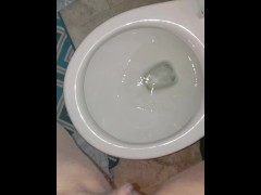 Girl Stands And Pees in Toliet Like A Boy 