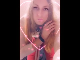 Sexy Blonde Sissy Girl Trap in Lingerie Fucks herself Anally Dildo Trans