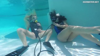 Vodichkina and Farkas underwater hot lesbians