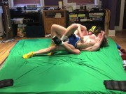 Preview 2 of Hot jock  wrestler after match: bondage, gutpunching, ball slapping