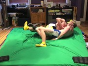 Preview 3 of Hot jock  wrestler after match: bondage, gutpunching, ball slapping