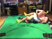 Preview 4 of Hot jock  wrestler after match: bondage, gutpunching, ball slapping