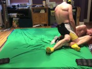 Preview 5 of Hot jock  wrestler after match: bondage, gutpunching, ball slapping