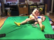 Preview 6 of Hot jock  wrestler after match: bondage, gutpunching, ball slapping