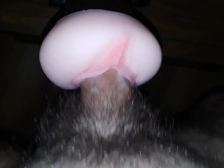 fucking rubber pussy, solo male, sex toy testing, sex machine