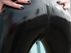 Lady Bellatrix in Amsterdam North - shining My latex catsuit (promo video)