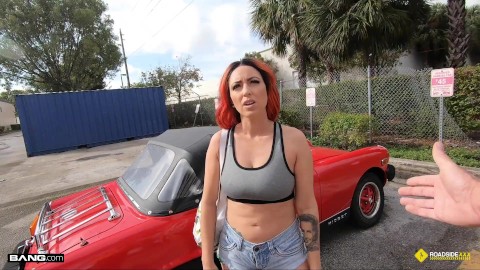 Roadside - Tattoo Redhead Fucks To Get Her Classic Car Fixed