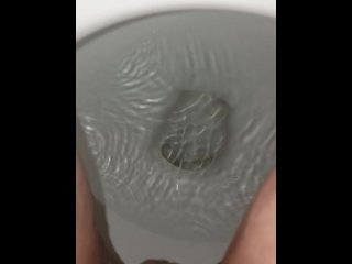 Girl Sitting  Toliet Pee With Toliet Paper Wiping