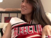 Preview 3 of Skinny teen cheerleader Emily Grey facialized after sex