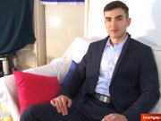 Preview 1 of In suit trouser insurrer serviced his big dick by guys. Aleksander