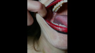 Prior To The Cannibal Video An HD Mouth Teeth Tongue And Throat Are Shown