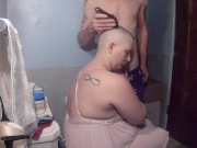 Preview 2 of shaved head girl razor shave