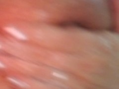 Wife soaping up her huge natural hhh tits in the shower 