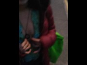 Preview 3 of Public grabing small tits on the street